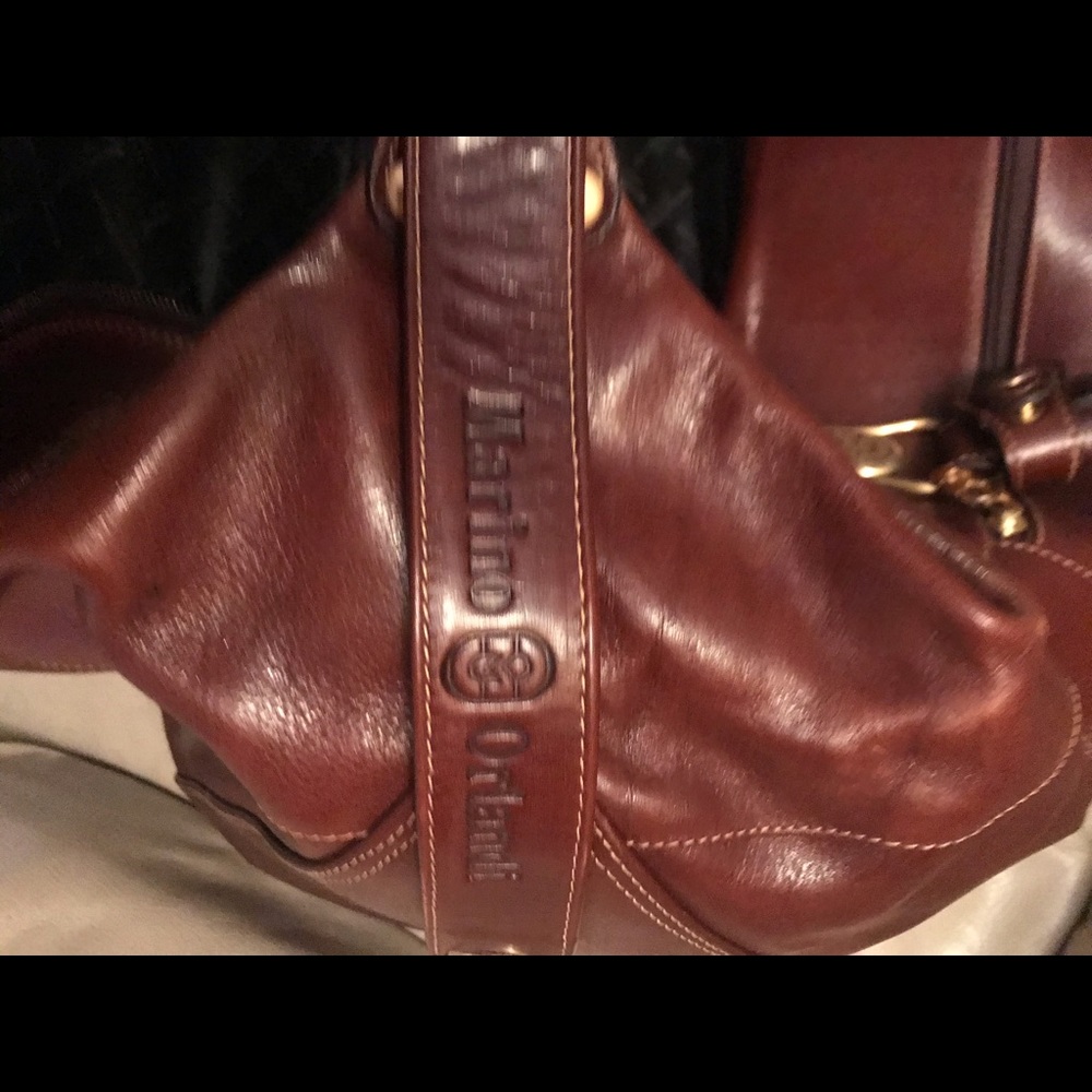 PRICE REDUCE Marino Orlandi Genuine Tuscan Leather Weekender Bag - Picture 7 of 7